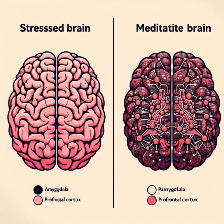 Stressed Brain vs Mindful Brain