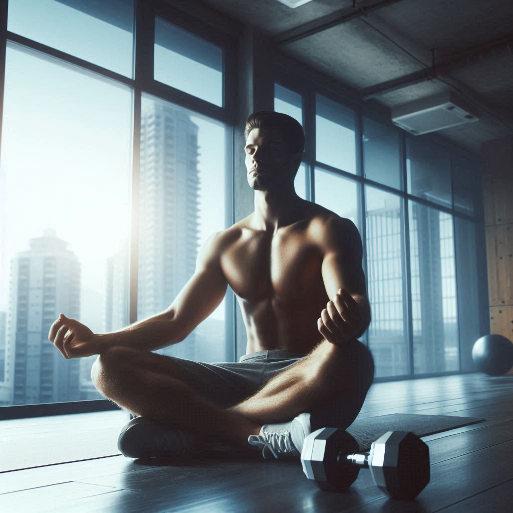 Person meditating after a workout for mental clarity and peace