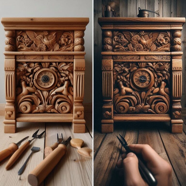 Hand-carved vs. machine-carved wooden table comparison