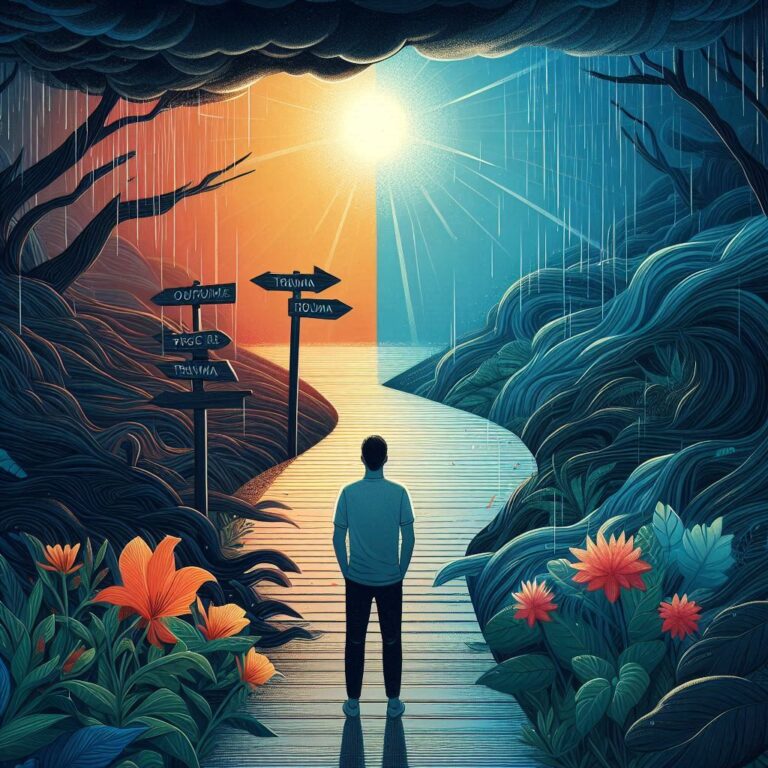 Symbolic crossroads between trauma and healing journey