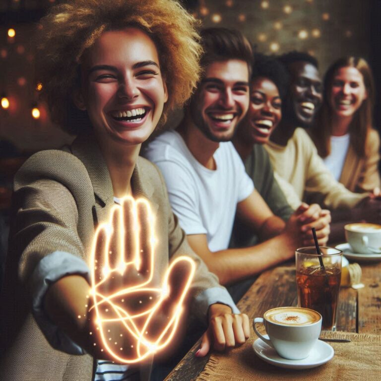 Friends at café setting boundaries with assertiveness and confidence